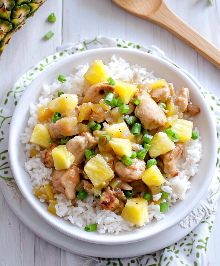 One Pan Pineapple Chicken And Rice Recipe