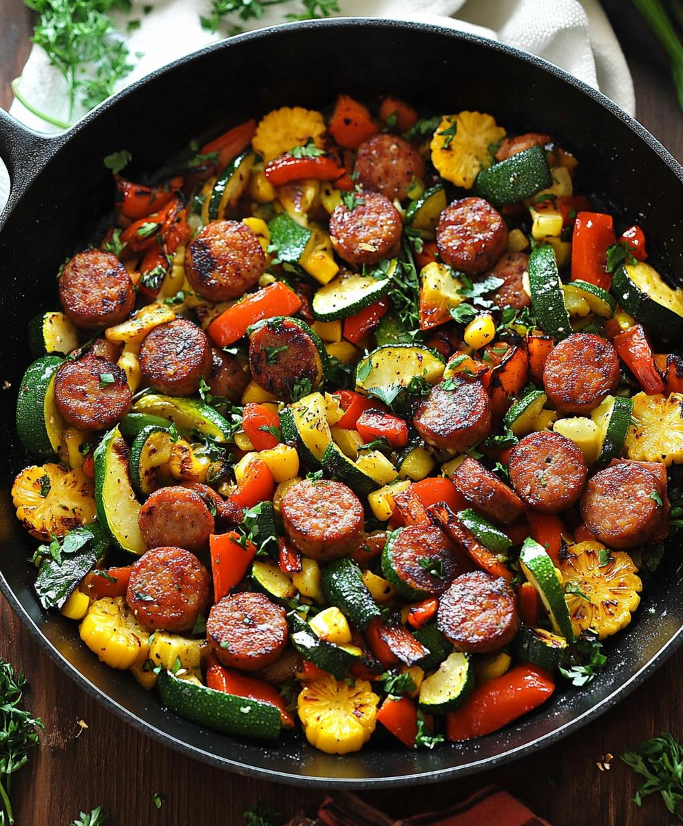 Sausage And Veggies Skillet Recipe