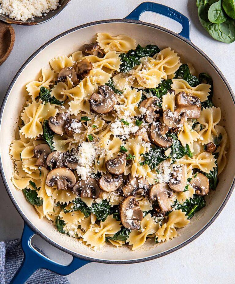 Spinach Mushroom Pasta Recipe