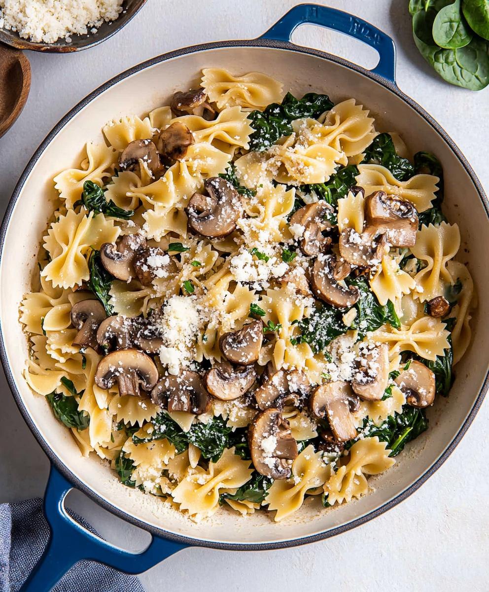 Spinach Mushroom Pasta Recipe