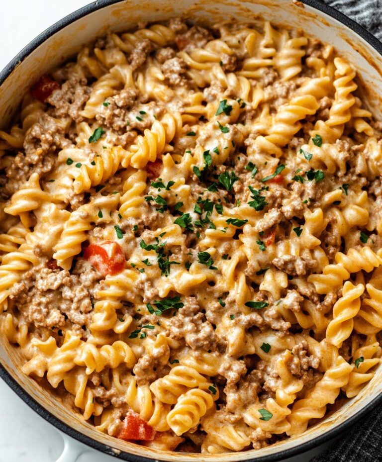 Stovetop Creamy Ground Beef Pasta Recipe