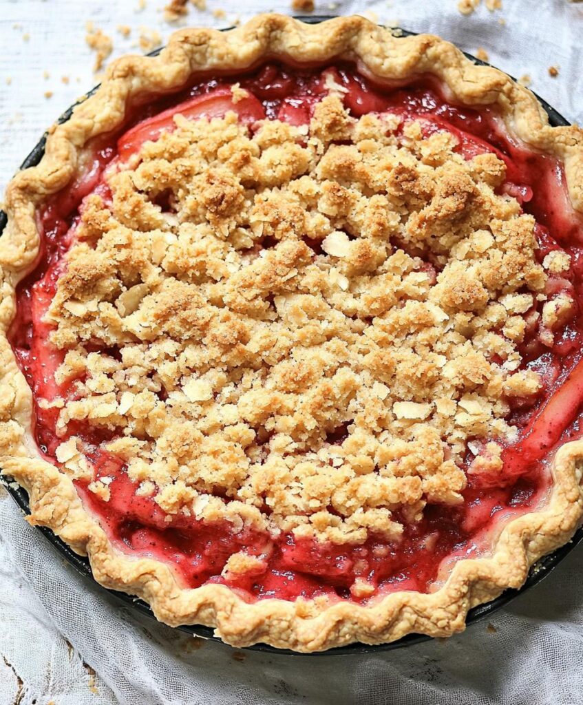 Strawberry Rhubarb Crumble Pie Recipe