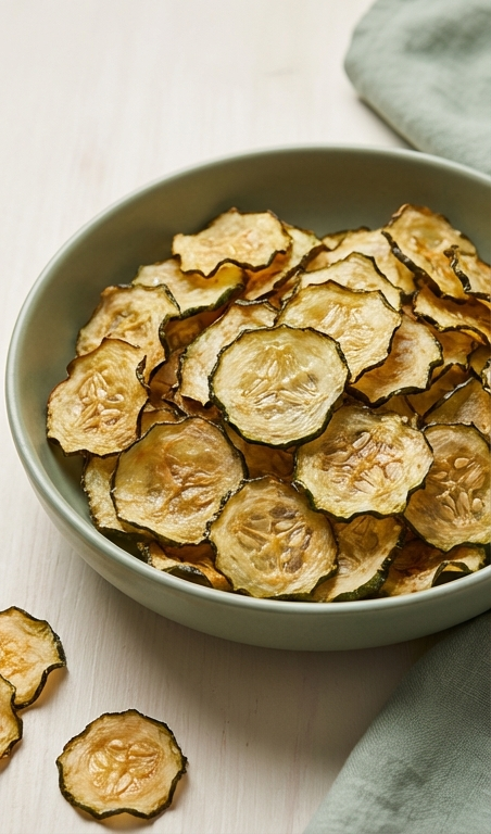 Healthy Snacks: Baked Cucumber Chips With Salt & Vinegar Recipe