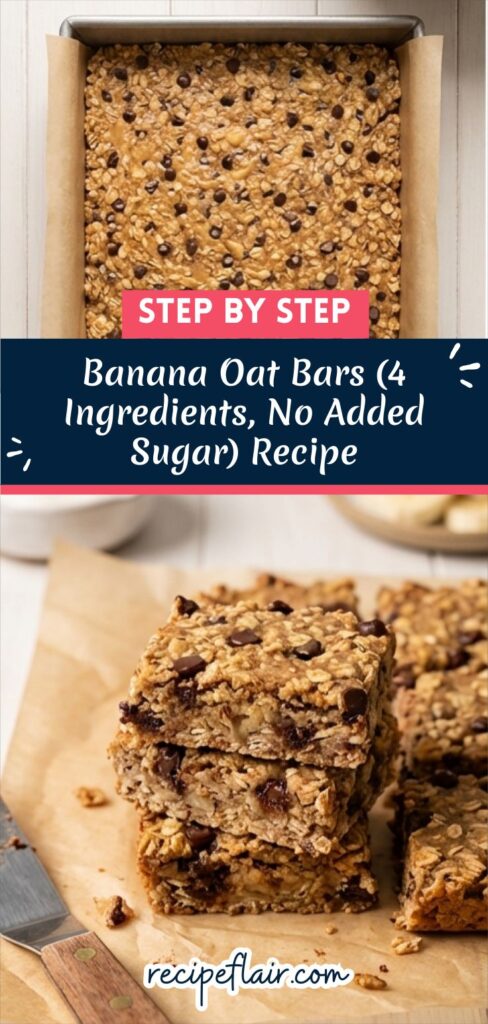 Banana Oat Bars (4 Ingredients, No Added Sugar) Recipe