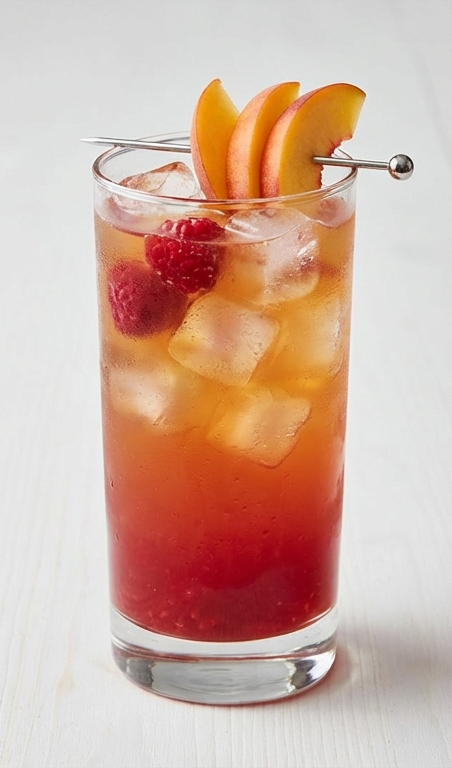 Refreshing Bellini Peach Raspberry Iced Tea Recipe for Spring