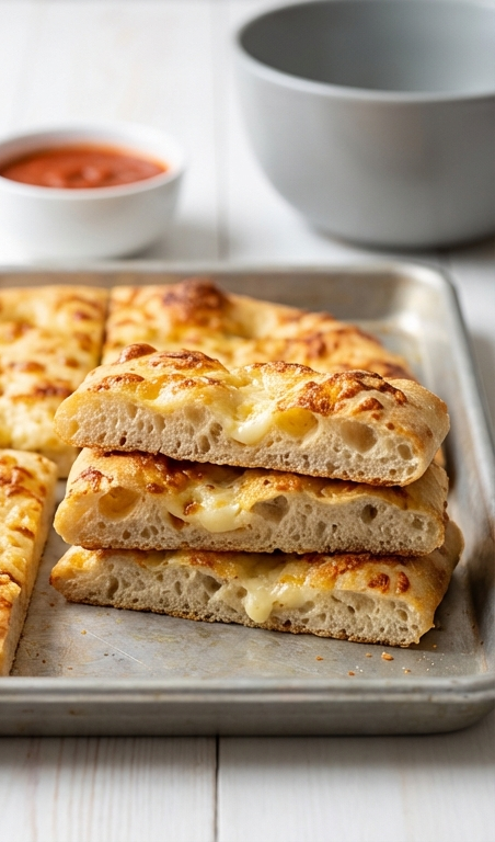 Cheesy Sourdough Breadsticks Recipe | Easy Sourdough Discard Recipes