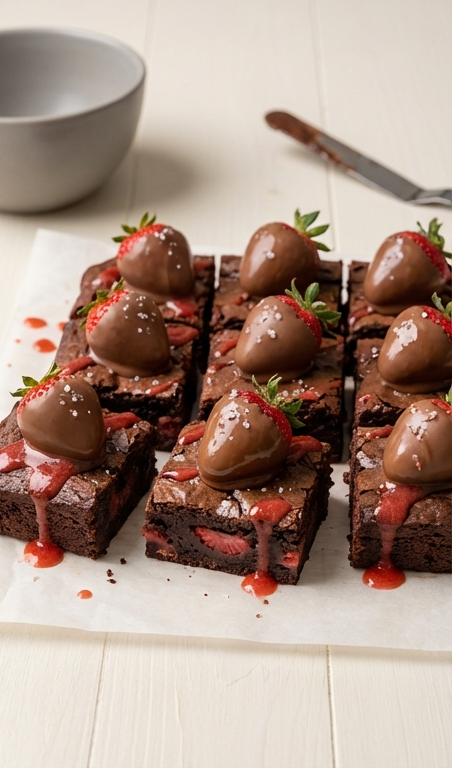 Chocolate Covered Strawberry Brownies Recipe for Dessert Lovers