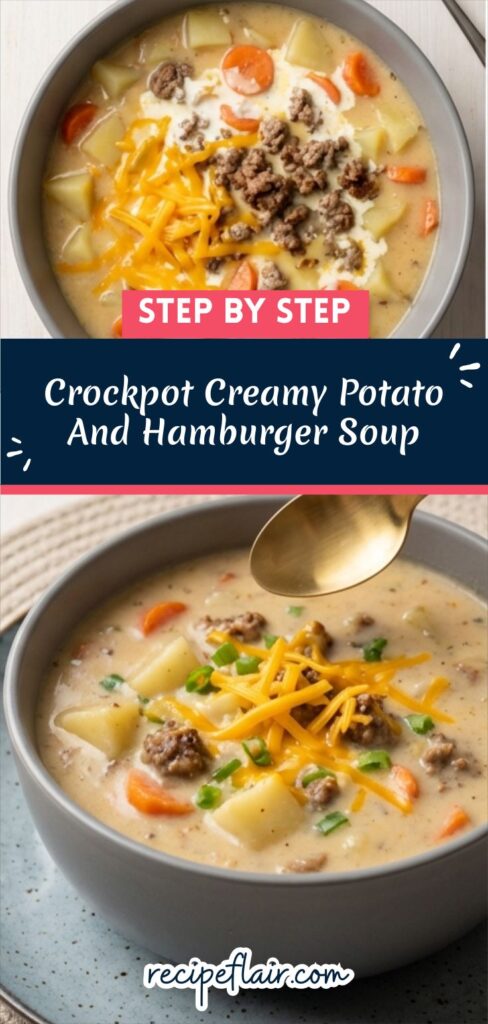 Crockpot Creamy Potato And Hamburger Soup Recipe