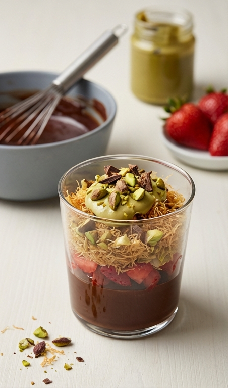 Dubai Chocolate Strawberry Cup Recipe for Elegant Entertaining Nights