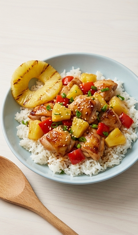 Easy Pineapple Chicken Thigh Recipe With Rice Skillet Dinner