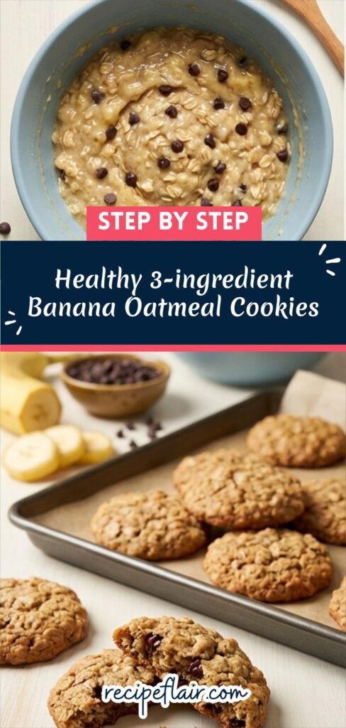 Healthy 3-ingredient Banana Oatmeal Cookies Recipe