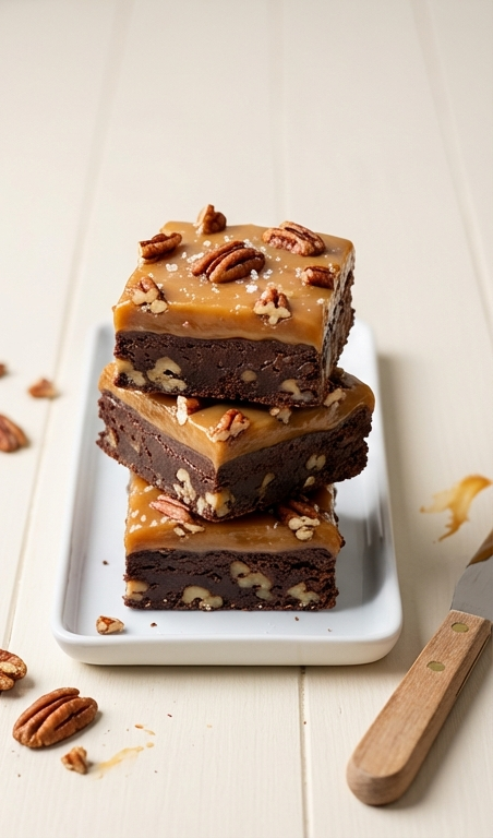 Healthy Easy Recipe: No-Bake Vegan Caramel Pecan Brownies