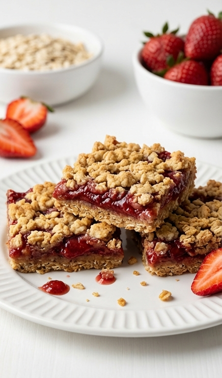Healthy Strawberry Oatmeal Bars Recipe for Healthy Snacks Lovers