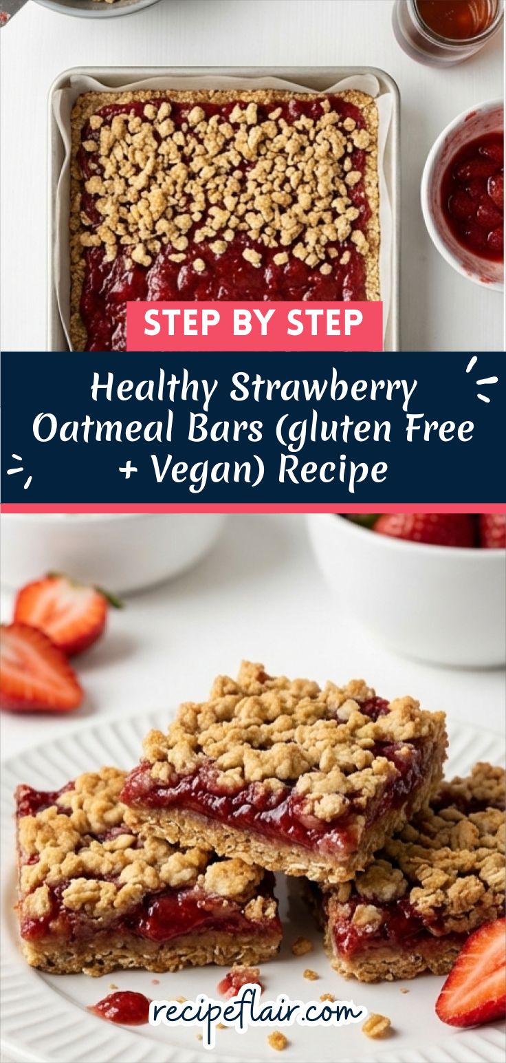 Healthy Strawberry Oatmeal Bars (gluten Free + Vegan) Recipe