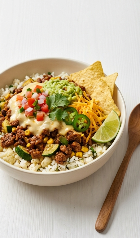 Healthy Easy Low Carb Burrito Bowl Recipe for Busy Nights