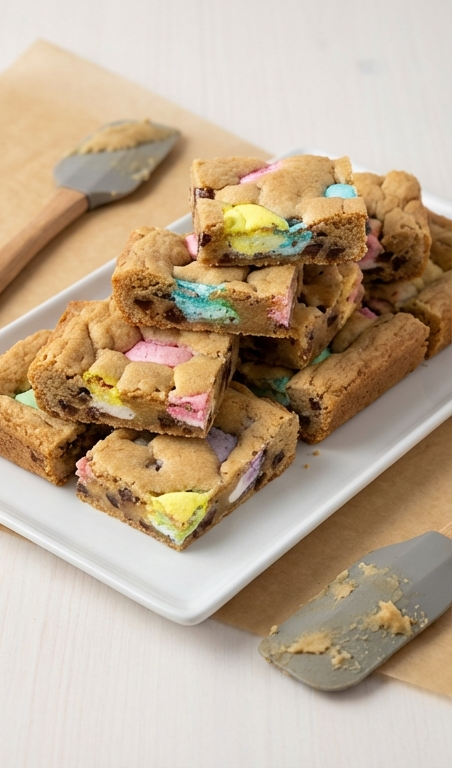Colorful Peeps Cookie Bars Recipe for Easy Easter Sweets