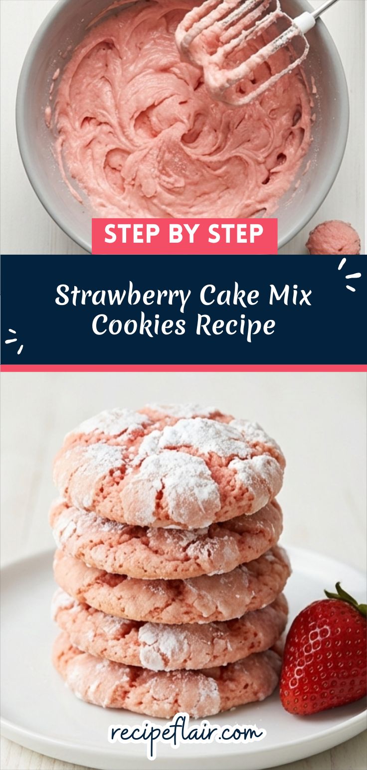 Strawberry Cake Mix Cookies Recipe