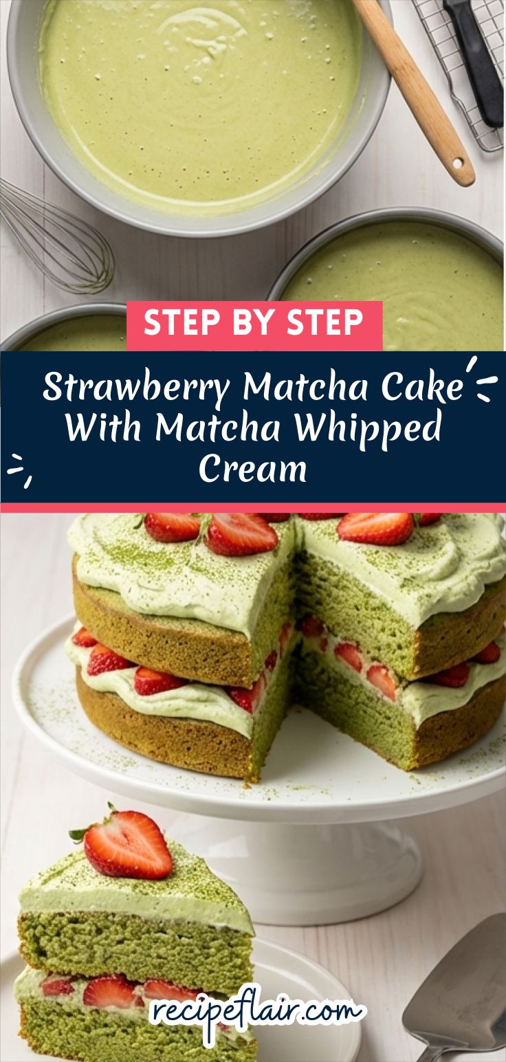 Strawberry Matcha Cake With Matcha Whipped Cream Recipe