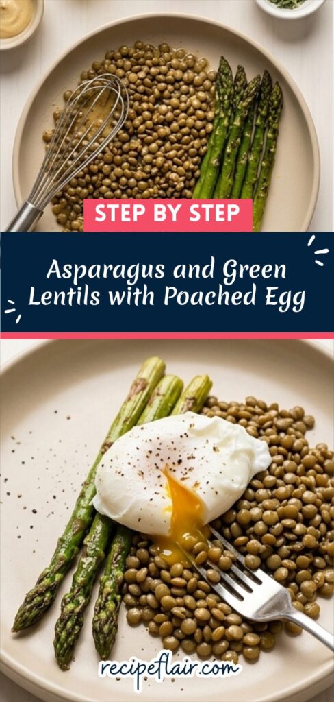 Asparagus and Green Lentils with Poached Egg