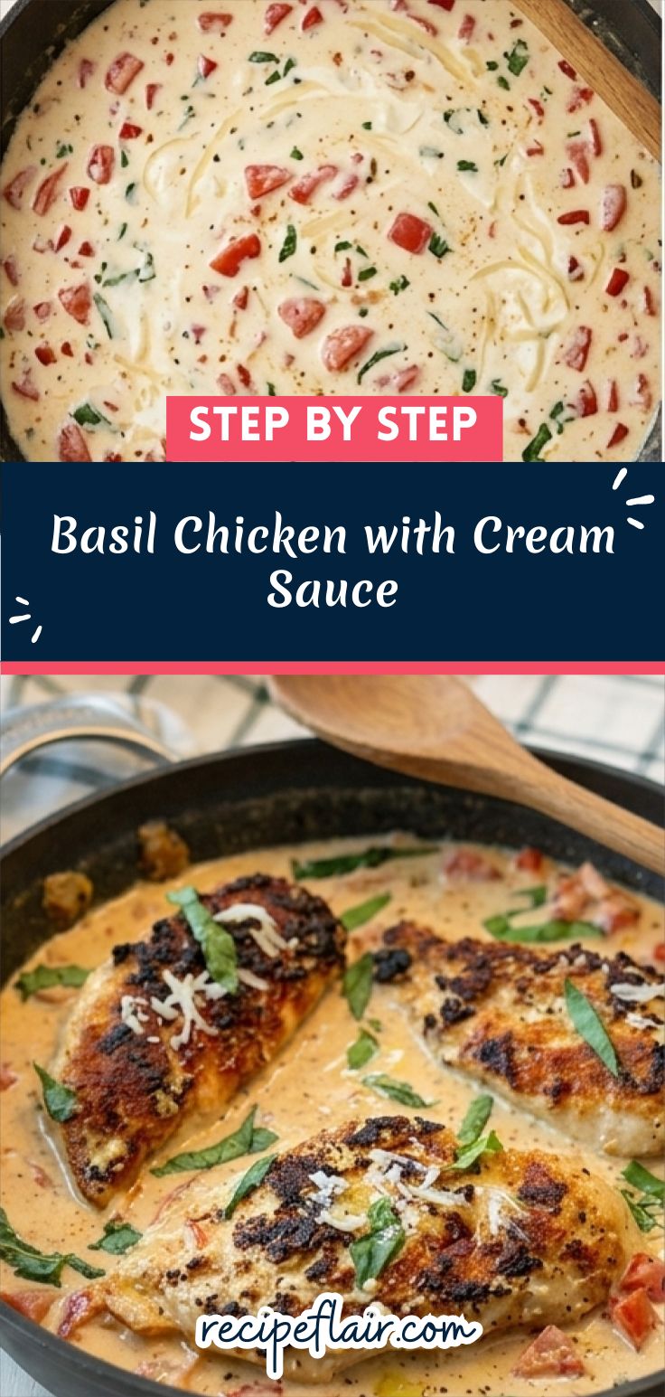 Basil Chicken with Cream Sauce
