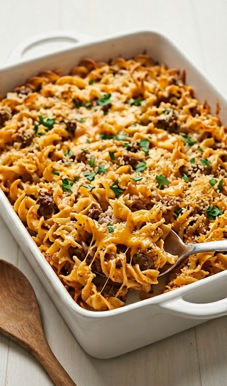 Cozy Beef Noodle Casserole Recipe: Best Hamburger Meat Dinner