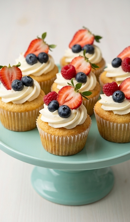Berries and Cream Cupcakes Recipe for Spring Parties and Showers