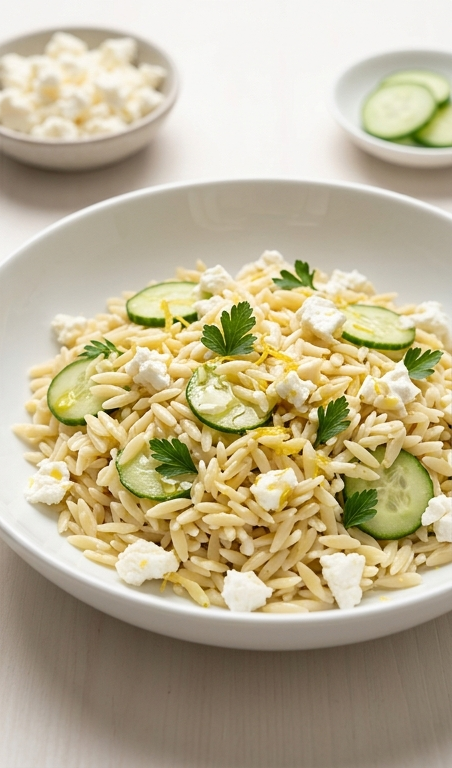 Fresh Spring Cucumber Lemon Orzo Salad Recipe for Easy Meals