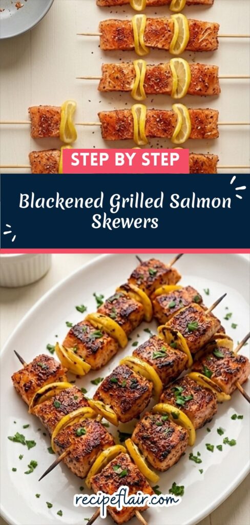 Blackened Grilled Salmon Skewers