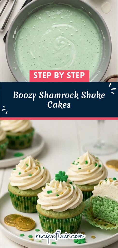 Boozy Shamrock Shake Cakes