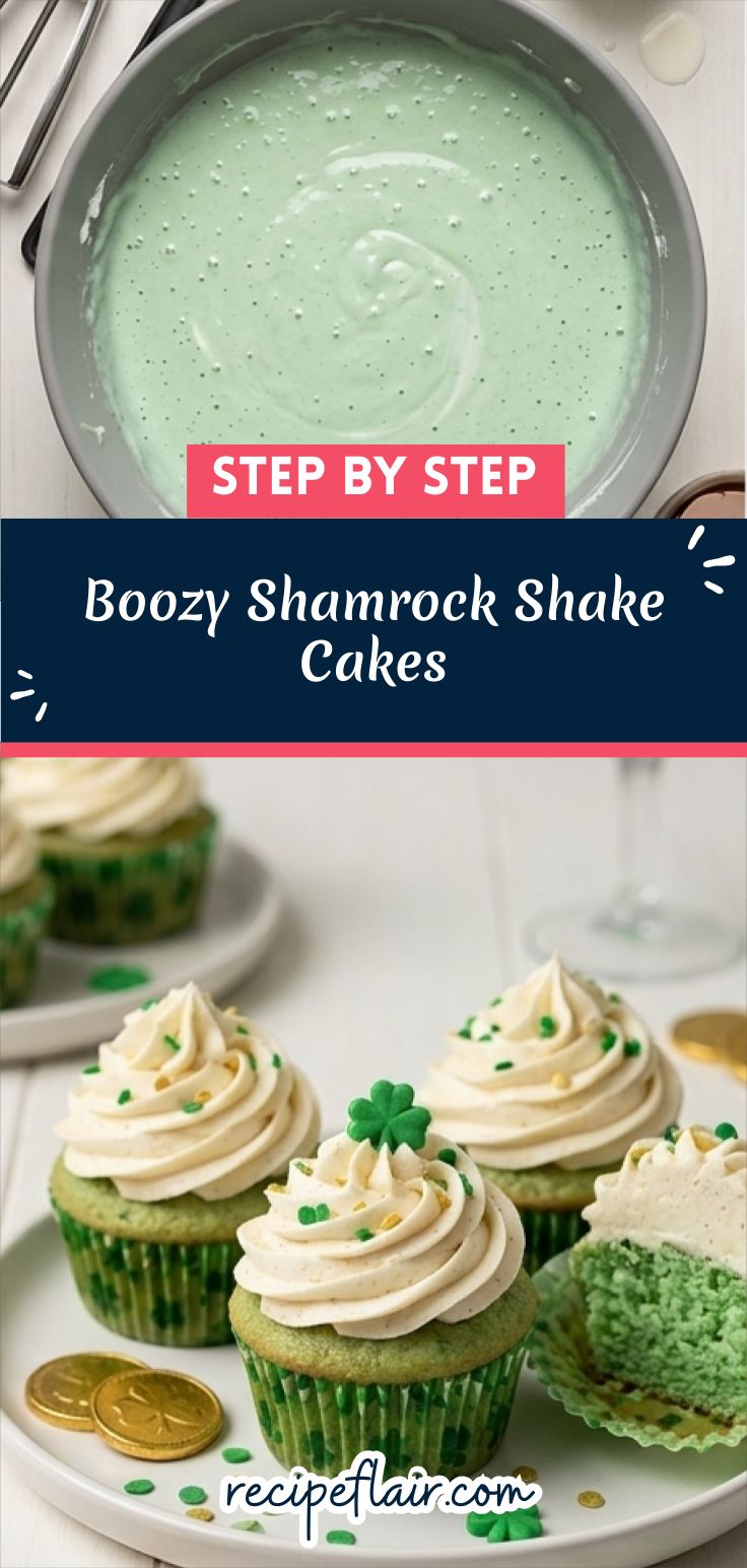 Boozy Shamrock Shake Cakes