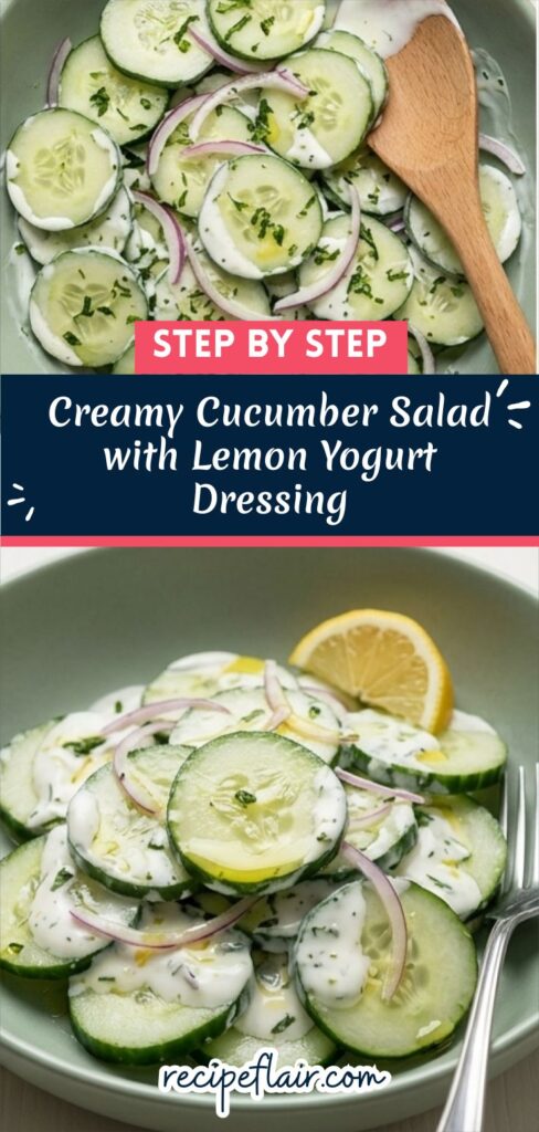 Creamy Cucumber Salad with Lemon Yogurt Dressing
