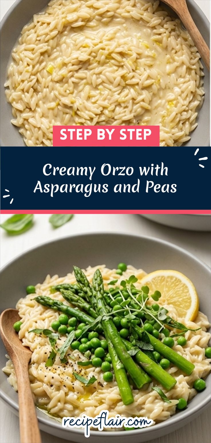 Creamy Orzo with Asparagus and Peas
