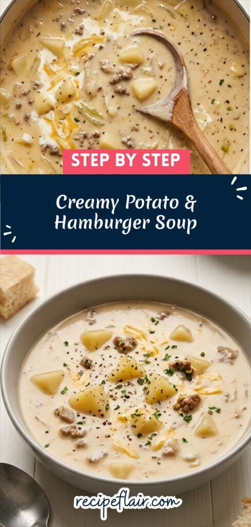 Creamy Potato & Hamburger Soup Recipe