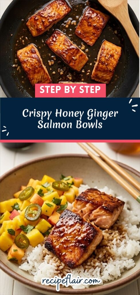 Crispy Honey Ginger Salmon Bowls