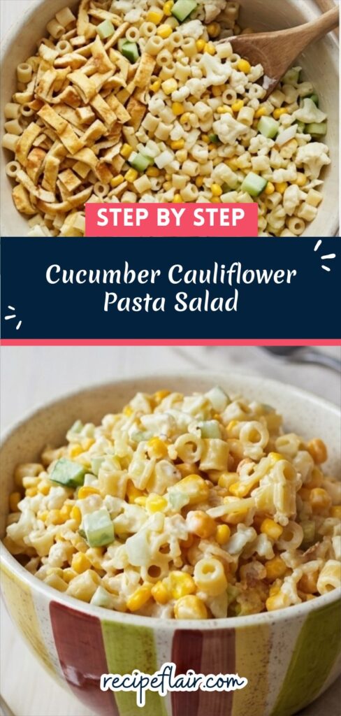 Cucumber Cauliflower Pasta Salad