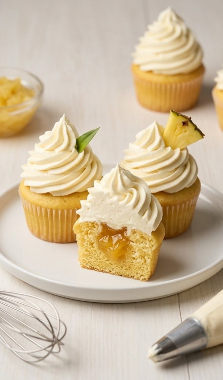 Spring Cupcakes Recipe: Dole Whip Cupcakes With Pineapple Filling