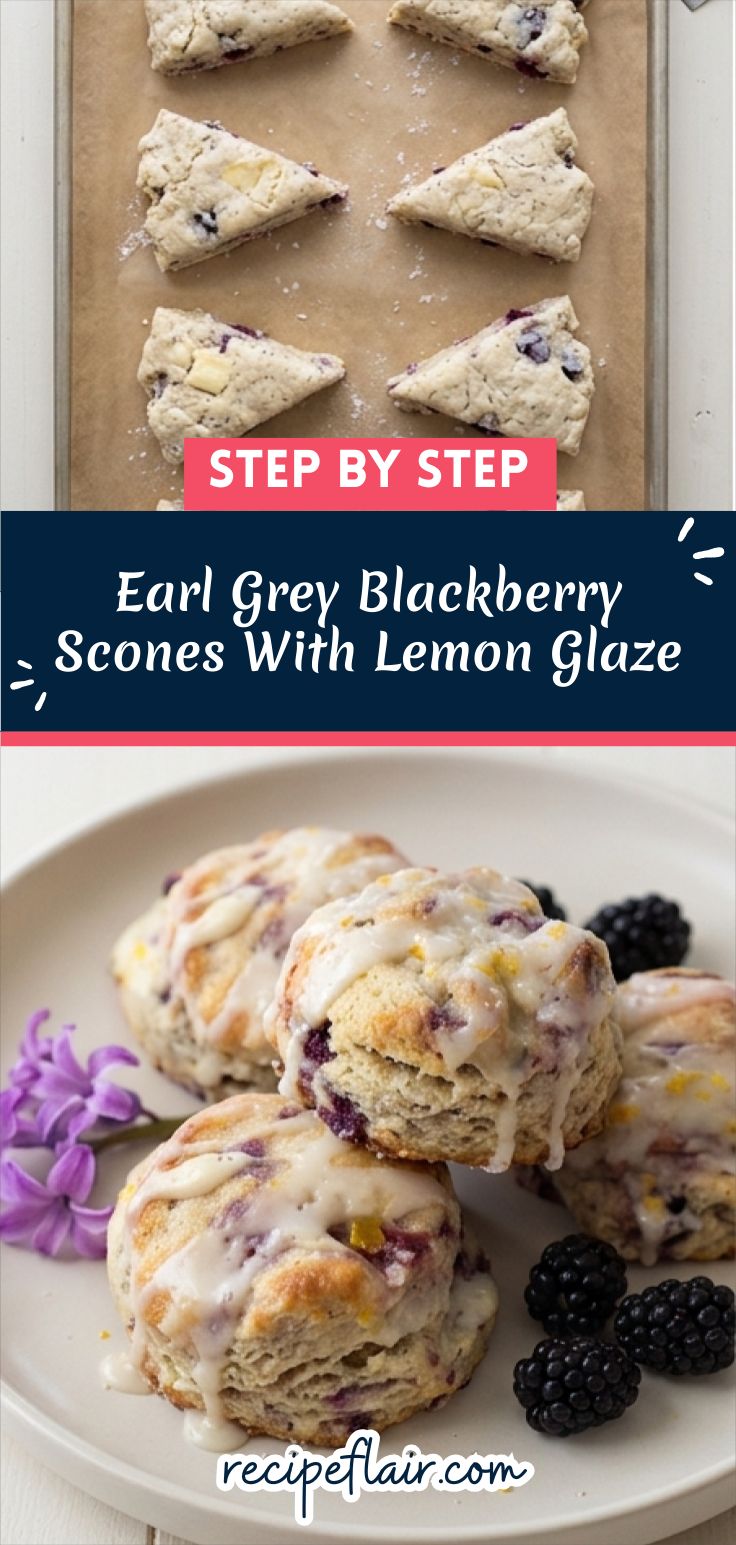Earl Grey Blackberry Scones With Lemon Glaze Recipe