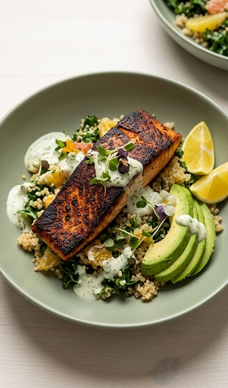 Glowing-Citrus--Avocado--Quinoa--and-Blackened-Salmon-Salad--pin1