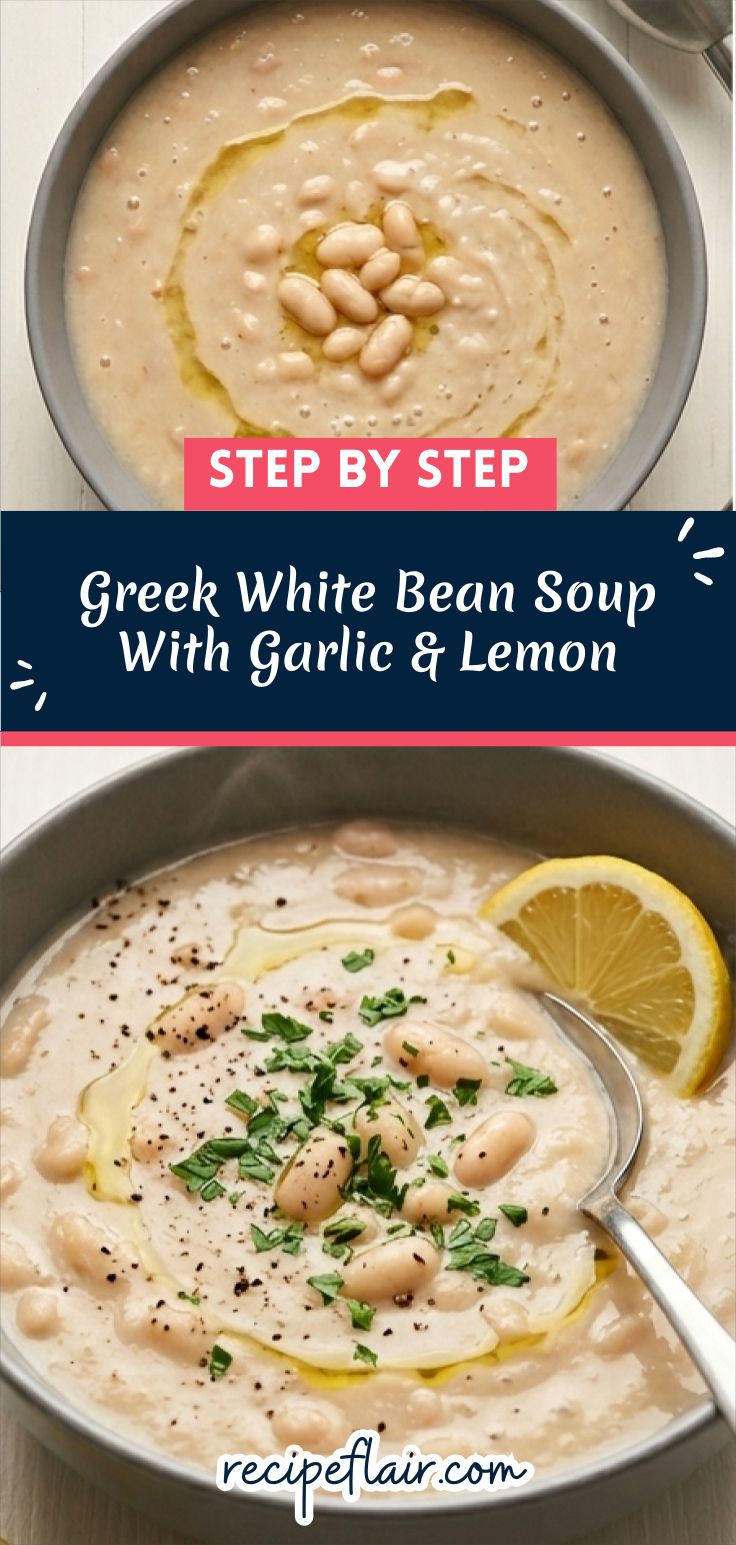 Greek White Bean Soup With Garlic & Lemon Recipe