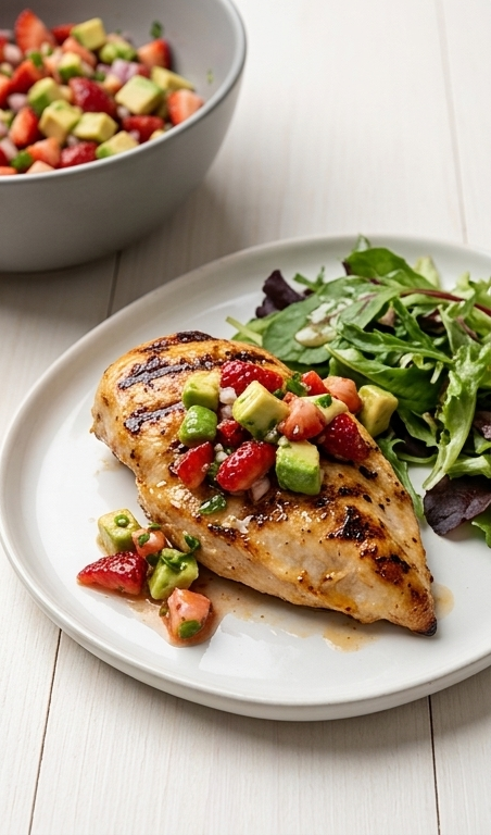 Grilled-Chicken-Breast-with-Strawberry-Avocado-Salsa-pin1