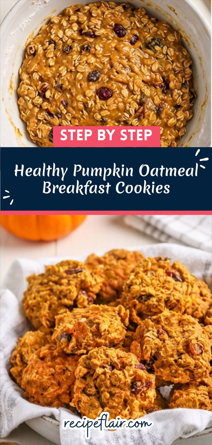 Healthy Pumpkin Oatmeal Breakfast Cookies