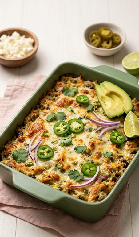 Healthy Salsa Verde Chicken Casserole Recipe for Spring Meals