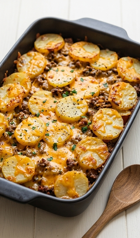 Hobo Casserole Recipe: Rustic Ground Beef Lunch Idea Bake