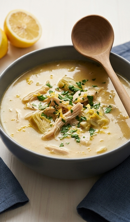Cozy Spring Soup Recipe: Lemon Artichoke Chicken Soup for Families
