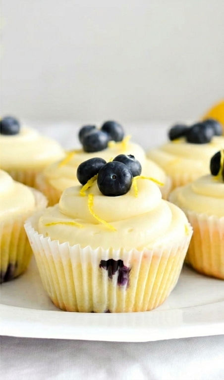 Spring Cupcakes Recipe: Lemon Blueberry with Cream Cheese Frosting