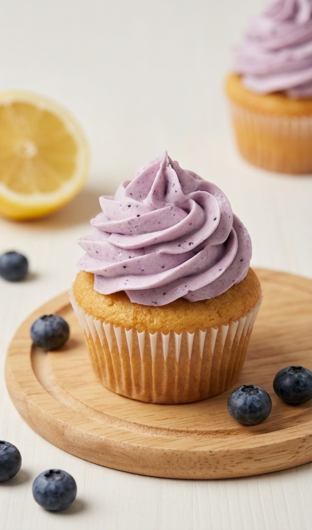 Spring Cupcakes Recipe: Lemon Cupcakes with Blueberry Buttercream