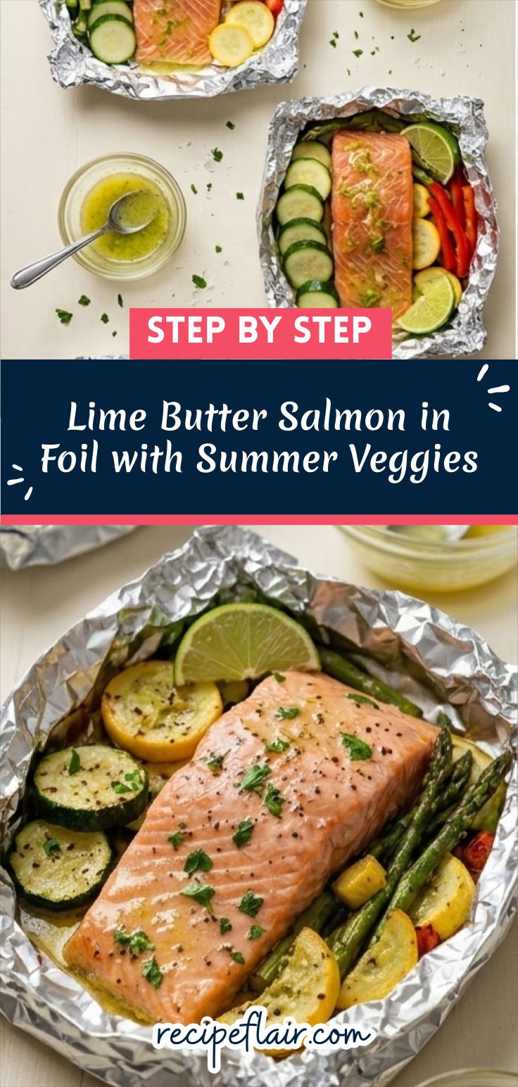 Lime Butter Salmon in Foil with Summer Veggies