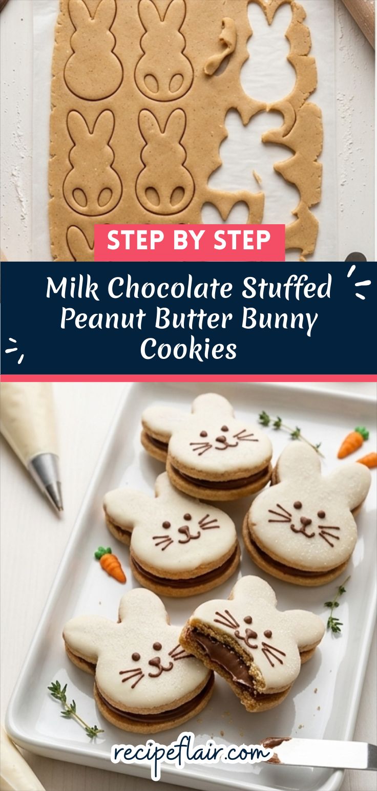 Milk Chocolate Stuffed Peanut Butter Bunny Cookies