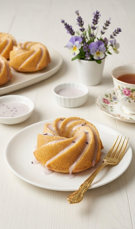 Mini Lemon Cakes With Lavender Glaze Recipe for Spring Brunch