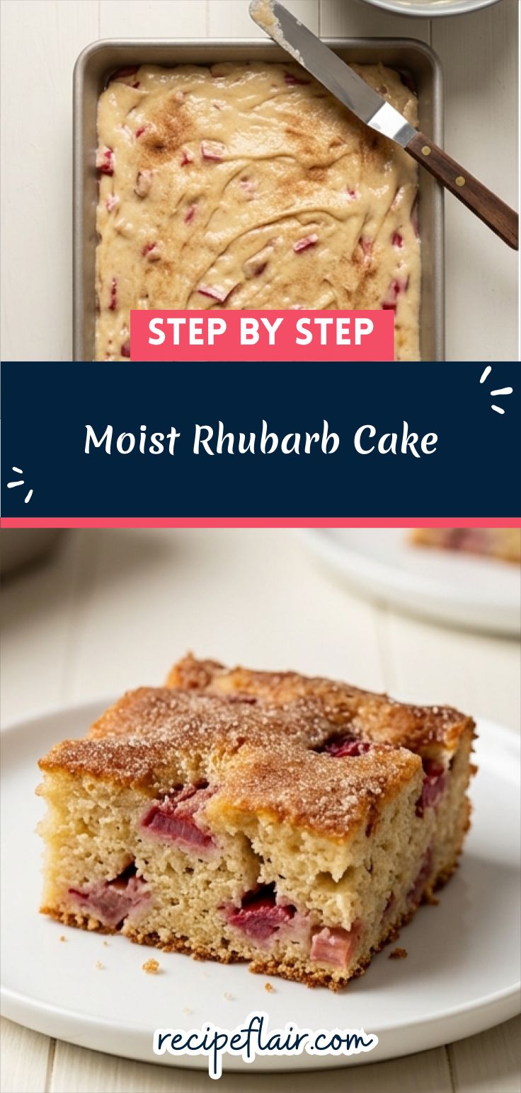 Moist Rhubarb Cake Recipe
